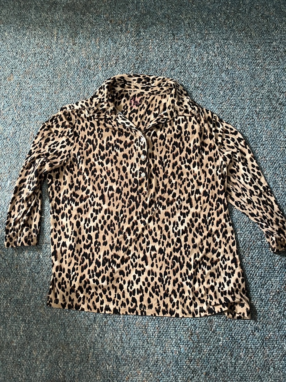 212 Collection Leopard-Print Blouse in Tan, Black & Brown